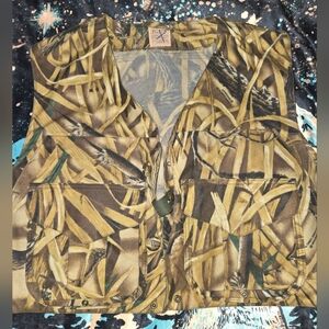 Filson Advantage Wetlands Waterfowl Camo Vest Xl Waxed Style 436WL Cropped Rare
